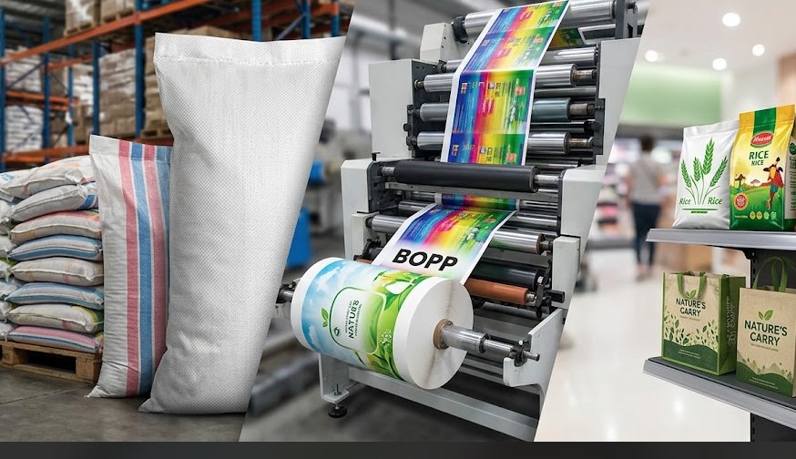 Representative printed plain and mesh woven bag products