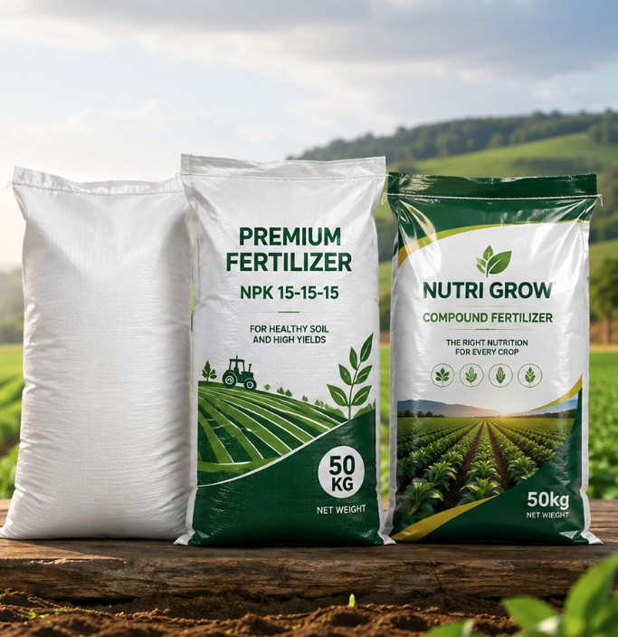 Agricultural crop field representing commercial fertilizer packaging supply