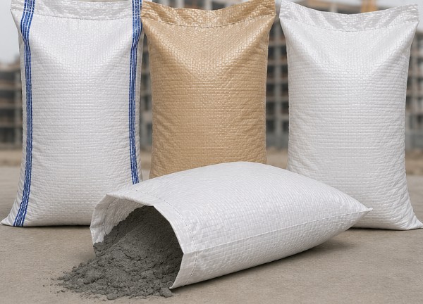 Construction site representing cement and building-material packaging requirements