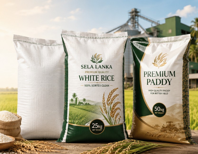 Agricultural field representing rice, grain and food packaging